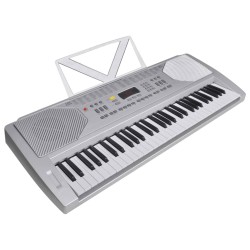 vidaXL Elektrisches Keyboard-Set mit 61 Tasten Silbern und Schwarz