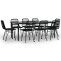 vidaXL 9-tlg. Garten-Essgruppe Schwarz Poly Rattan vidaXL 9-tlg. Garten-Essgruppe Schwarz Poly Rattan
