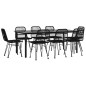 vidaXL 9-tlg. Garten-Essgruppe Schwarz Poly Rattan vidaXL 9-tlg. Garten-Essgruppe Schwarz Poly Rattan