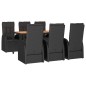 vidaXL 7-tlg. Garten-Essgruppe mit Kissen Schwarz Poly Rattan vidaXL 7-tlg. Garten-Essgruppe mit Kissen Schwarz Poly Rattan