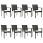 vidaXL 9-tlg. Garten-Essgruppe mit Kissen Schwarz Poly Rattan vidaXL 9-tlg. Garten-Essgruppe mit Kissen Schwarz Poly Rattan