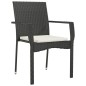 vidaXL 9-tlg. Garten-Essgruppe mit Kissen Schwarz Poly Rattan vidaXL 9-tlg. Garten-Essgruppe mit Kissen Schwarz Poly Rattan