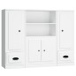 vidaXL Highboards 3 Stk. Weiß Holzwerkstoff vidaXL Highboards 3 Stk. Weiß Holzwerkstoff