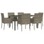 vidaXL 7-tlg. Garten-Essgruppe mit Kissen Grau Poly Rattan vidaXL 7-tlg. Garten-Essgruppe mit Kissen Grau Poly Rattan