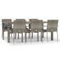 vidaXL 7-tlg. Garten-Essgruppe mit Kissen Grau Poly Rattan vidaXL 7-tlg. Garten-Essgruppe mit Kissen Grau Poly Rattan