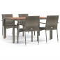 vidaXL 5-tlg. Garten-Essgruppe mit Kissen Grau Poly Rattan vidaXL 5-tlg. Garten-Essgruppe mit Kissen Grau Poly Rattan