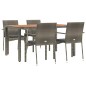 vidaXL 5-tlg. Garten-Essgruppe mit Kissen Grau Poly Rattan vidaXL 5-tlg. Garten-Essgruppe mit Kissen Grau Poly Rattan