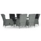 vidaXL 7-tlg. Garten-Essgruppe Hellgrau Poly Rattan vidaXL 7-tlg. Garten-Essgruppe Hellgrau Poly Rattan