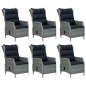 vidaXL 7-tlg. Garten-Essgruppe Hellgrau Poly Rattan vidaXL 7-tlg. Garten-Essgruppe Hellgrau Poly Rattan