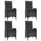 vidaXL 5-tlg. Garten-Essgruppe mit Kissen Schwarz Poly Rattan vidaXL 5-tlg. Garten-Essgruppe mit Kissen Schwarz Poly Rattan