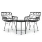 vidaXL 3-tlg. Garten-Essgruppe Schwarz Poly Rattan vidaXL 3-tlg. Garten-Essgruppe Schwarz Poly Rattan