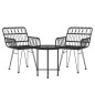 vidaXL 3-tlg. Garten-Essgruppe Schwarz Poly Rattan vidaXL 3-tlg. Garten-Essgruppe Schwarz Poly Rattan