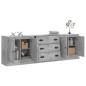 vidaXL Sideboards 3 Stk. Betongrau Holzwerkstoff vidaXL Sideboards 3 Stk. Betongrau Holzwerkstoff