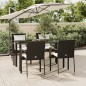 vidaXL 5-tlg. Garten-Essgruppe mit Kissen Schwarz Poly Rattan vidaXL 5-tlg. Garten-Essgruppe mit Kissen Schwarz Poly Rattan