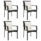 vidaXL 5-tlg. Garten-Essgruppe mit Kissen Schwarz Poly Rattan vidaXL 5-tlg. Garten-Essgruppe mit Kissen Schwarz Poly Rattan