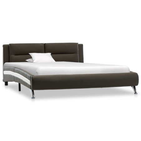 Bettgestell Grau Kunstleder 90 x 200 cm