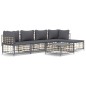 vidaXL 6-tlg. Garten-Lounge-Set mit Kissen Anthrazit Poly Rattan vidaXL 6-tlg. Garten-Lounge-Set mit Kissen Anthrazit Poly Rattan