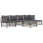vidaXL 6-tlg. Garten-Lounge-Set mit Kissen Anthrazit Poly Rattan vidaXL 6-tlg. Garten-Lounge-Set mit Kissen Anthrazit Poly Rattan