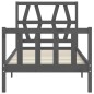 vidaXL Massivholzbett mit Kopfteil Grau 90x200 cm vidaXL Massivholzbett mit Kopfteil Grau 90x200 cm