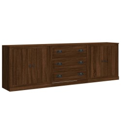 vidaXL Sideboards 3 Stk. Braun Eichen-Optik Holzwerkstoff