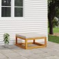 Gartenhocker mit Hellgrauen Kissen Massivholz Akazie Gartenhocker mit Hellgrauen Kissen Massivholz Akazie