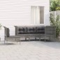 vidaXL 5-tlg. Garten-Lounge-Set mit Kissen Grau Poly Rattan vidaXL 5-tlg. Garten-Lounge-Set mit Kissen Grau Poly Rattan