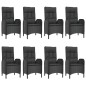 vidaXL 9-tlg. Garten-Essgruppe mit Kissen Schwarz Poly Rattan vidaXL 9-tlg. Garten-Essgruppe mit Kissen Schwarz Poly Rattan