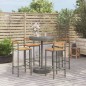 vidaXL 5-tlg. Gartenbar-Set Grau Poly Rattan & Massivholz Akazie vidaXL 5-tlg. Gartenbar-Set Grau Poly Rattan & Massivholz Akazie