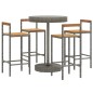vidaXL 5-tlg. Gartenbar-Set Grau Poly Rattan & Massivholz Akazie vidaXL 5-tlg. Gartenbar-Set Grau Poly Rattan & Massivholz Akazie