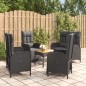 vidaXL 5-tlg. Garten-Essgruppe mit Kissen Schwarz Poly Rattan vidaXL 5-tlg. Garten-Essgruppe mit Kissen Schwarz Poly Rattan
