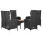 vidaXL 5-tlg. Garten-Essgruppe mit Kissen Schwarz Poly Rattan vidaXL 5-tlg. Garten-Essgruppe mit Kissen Schwarz Poly Rattan