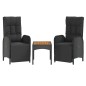 vidaXL 5-tlg. Garten-Essgruppe mit Kissen Schwarz Poly Rattan vidaXL 5-tlg. Garten-Essgruppe mit Kissen Schwarz Poly Rattan