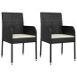 vidaXL 3-tlg. Garten-Essgruppe mit Kissen Schwarz Poly Rattan vidaXL 3-tlg. Garten-Essgruppe mit Kissen Schwarz Poly Rattan