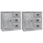 vidaXL Sideboards 2 Stk. Betongrau Holzwerkstoff
