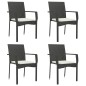 vidaXL 5-tlg. Garten-Essgruppe mit Kissen Schwarz Poly Rattan vidaXL 5-tlg. Garten-Essgruppe mit Kissen Schwarz Poly Rattan