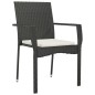 vidaXL 5-tlg. Garten-Essgruppe mit Kissen Schwarz Poly Rattan vidaXL 5-tlg. Garten-Essgruppe mit Kissen Schwarz Poly Rattan