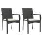 vidaXL 3-tlg. Garten-Essgruppe mit Kissen Schwarz Poly Rattan vidaXL 3-tlg. Garten-Essgruppe mit Kissen Schwarz Poly Rattan