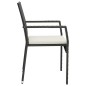 vidaXL 3-tlg. Garten-Essgruppe mit Kissen Schwarz Poly Rattan vidaXL 3-tlg. Garten-Essgruppe mit Kissen Schwarz Poly Rattan