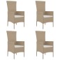 vidaXL 5-tlg. Garten-Essgruppe mit Kissen Beige Poly Rattan vidaXL 5-tlg. Garten-Essgruppe mit Kissen Beige Poly Rattan