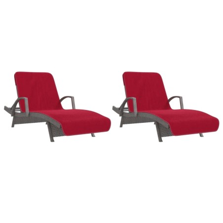 vidaXL Strandtücher 2 Stk. Burgunder 75x200 cm Stoff 400 GSM