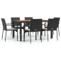 vidaXL 7-tlg. Garten-Essgruppe mit Kissen Schwarz Poly Rattan vidaXL 7-tlg. Garten-Essgruppe mit Kissen Schwarz Poly Rattan