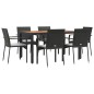 vidaXL 7-tlg. Garten-Essgruppe mit Kissen Schwarz Poly Rattan vidaXL 7-tlg. Garten-Essgruppe mit Kissen Schwarz Poly Rattan