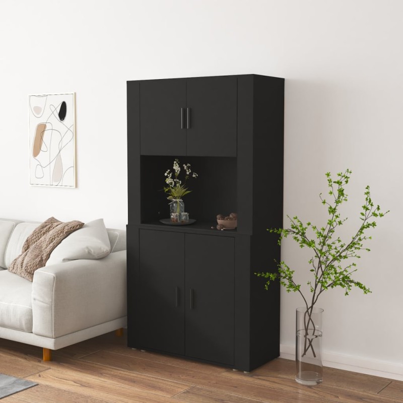vidaXL Highboard Schwarz Holzwerkstoff vidaXL Highboard Schwarz Holzwerkstoff