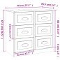 vidaXL Sideboards 2 Stk. Grau Sonoma Holzwerkstoff vidaXL Sideboards 2 Stk. Grau Sonoma Holzwerkstoff