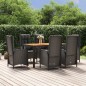 vidaXL 7-tlg. Garten-Essgruppe mit Kissen Schwarz Poly Rattan vidaXL 7-tlg. Garten-Essgruppe mit Kissen Schwarz Poly Rattan