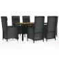 vidaXL 7-tlg. Garten-Essgruppe mit Kissen Schwarz Poly Rattan vidaXL 7-tlg. Garten-Essgruppe mit Kissen Schwarz Poly Rattan