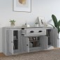 vidaXL Sideboards 3 Stk. Grau Sonoma Holzwerkstoff vidaXL Sideboards 3 Stk. Grau Sonoma Holzwerkstoff
