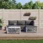 vidaXL 5-tlg. Garten-Lounge-Set mit Kissen Weiß Stahl vidaXL 5-tlg. Garten-Lounge-Set mit Kissen Weiß Stahl