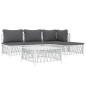 vidaXL 5-tlg. Garten-Lounge-Set mit Kissen Weiß Stahl vidaXL 5-tlg. Garten-Lounge-Set mit Kissen Weiß Stahl