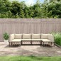 vidaXL 6-tlg. Garten-Lounge-Set mit Kissen Anthrazit Poly Rattan vidaXL 6-tlg. Garten-Lounge-Set mit Kissen Anthrazit Poly Rattan